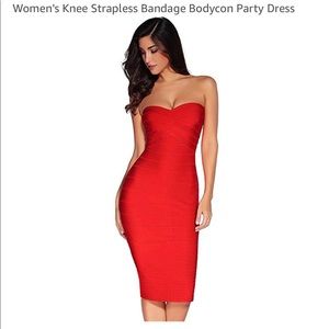 Small sexy red bandage dress